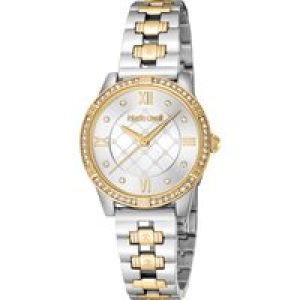 Roberto Cavalli RC5L032M0085 Womens Quartz Silver Stainless Steel 5 ATM 30 mm Watch – Silver & Gold – One Size