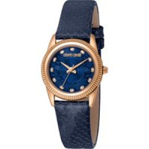 Roberto Cavalli Womens RC5L074L0035 Women Quartz Stainless Steel Dark Blue Leather 5 ATM 28 mm – One Size