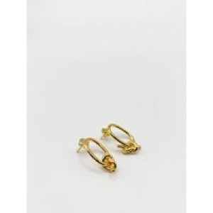 SVNX Womens GOLD TIED ROPE STUD EARRINGS Gold Plated – One Size