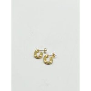 SVNX Womens Chunky Oval Half Hoop Earrings – Gold Brass (archived) – One Size
