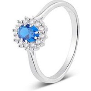 Argento Silver Blue Oval Ring – Ring Measurement 58 925 Silver