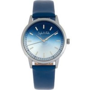 Sophie & Freda Womens and San Diego Leather-Band Watch – Blue Stainless Steel – One Size