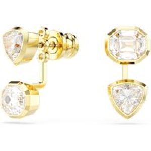 Swarovski Imber Gold Tone Combined Cuts Asymmetrical Jacket Earrings