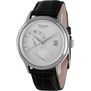 Rudiger : aachen Mens silver watch.. – Black Leather – One Size