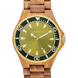 Earth Wood Unisex Centurion Bracelet Watch – Green – One Size