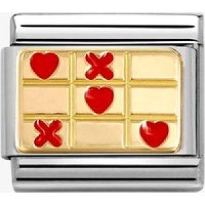 Nomination CLASSIC Stainless Steel & 18ct Yellow Gold Hearts & Crosses Charm 030284/71