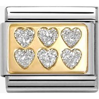 Nomination CLASSIC Stainless Steel & 18ct Yellow Gold Six Glitter Hearts Charm 030224/08 - Image 2
