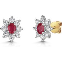 9ct Yellow Gold 1.50ct Oval Ruby and Lab Grown Diamond Earrings - Image 2