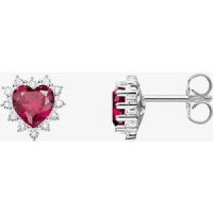 THOMAS SABO Romance Silver Ruby & Cubic Zirconia Heart Stud Earrings H2315-013-10