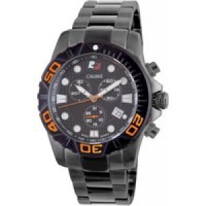 Calibre Mens Akron Swiss Made Movement Watch Black Stainless Steel Strap Dial – One Size