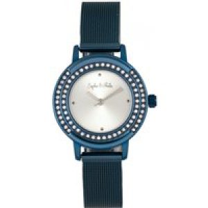 Sophie & Freda Womens Cambridge Bracelet Watch w/Swarovski Crystals – Blue Stainless Steel – One Size