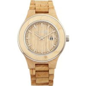 Earth Wood Unisex Cherokee Bracelet Watch w/Magnified Date – Khaki – One Size
