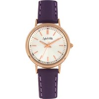 Sophie & Freda Womens Berlin Leather-Band Watch - Purple Stainless Steel - One Size - Image 2
