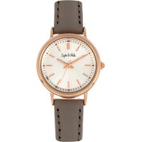 Sophie & Freda Womens Berlin Leather-Band Watch - Grey Stainless Steel - One Size - Image 2