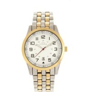 Elevon Mens Garrison Bracelet Watch w/Date – Gold Stainless Metal – One Dimension