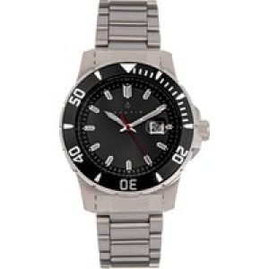 Nautis Mens Admiralty Pro 200 Bracelet Watch w/Date – Black Stainless Steel – One Size