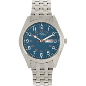 Elevon Mens Gann Bracelet Watch w/Day/Date – Teal Stainless Steel – One Size