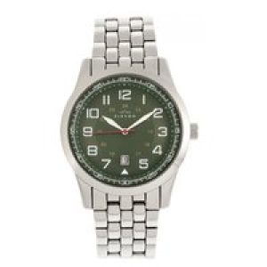 Elevon Mens Garrison Bracelet Watch w/Date – Green Stainless Steel – One Size