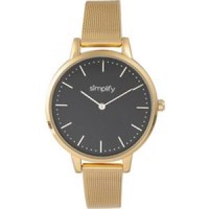 Simplify Unisex The 5800 Mesh Bracelet Watch – Gold Stainless Metal – One Measurement