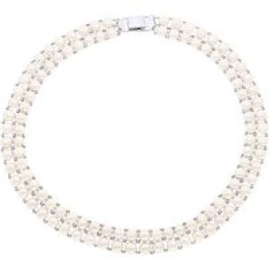 Ateliers Saint Germain Womens Necklace 2 Rows of Real Freshwater Pearls Multicolor – White Silver – One Size