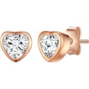 Rafaela Donata Womens Stud earring sterling silver rose gold zirconia white – One Size