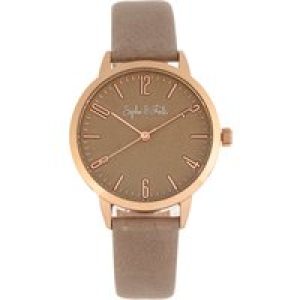 Sophie & Freda Womens and Vancouver Leather-Band Watch – Tan – One Size