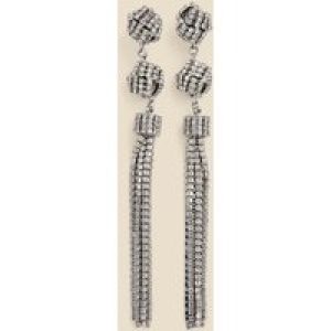 Sosandar Womens Silver Triple Knot Detail Drop Earrings – One Size