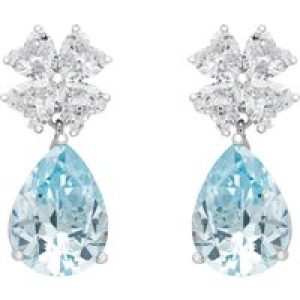 Latelita Womens Victoria Teardrop Earrings Silver Blue Topaz Sterling Silver – One Size