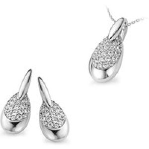 Orphelia WoMens 925 Sterling Silver Set: Chain-Pendant + Earrings – SET-5141 – One Size