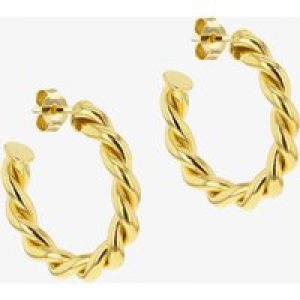 LUXE Silver Gold Plated Twisted Open Hoop Earrings 8.51.3212