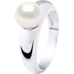 Diadema Womens – Ring Real Freshwater Pearls – White Silver – Size S