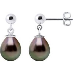 Diadema Womens – Earrings  Real Tahitian Pearls- White Gold – Natural – One Size