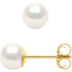 Diadema Womens – Earrings  Real Freshwater Pearls – White Gold – One Size