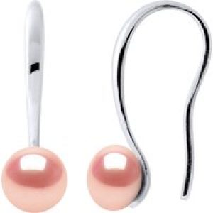Diadema Womens – Earrings  Real Freshwater Pearls – Pink Silver – One Size