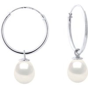 Diadema Womens – Earrings  Real Freshwater Pearls – White Silver – One Size