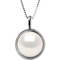 Diadema Womens AURA Necklace Freshwater Pearl White 9-10 mm 925 Silver - One Size - Image 2
