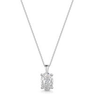 Platinum Lab Grown 1.50ct Oval Diamond Solitaiire Pendant