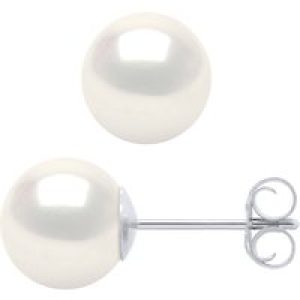 Diadema Womens – Earrings  White Gold and Real Freshwater Pearls – One Size