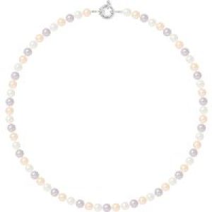 Diadema Womens – Necklace – Real Freshwater Pearls – Pastel Multicolour – Silver – One Size