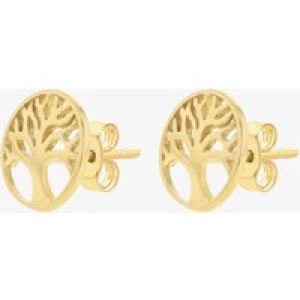 LUXE Silver Gold Plated Tree Of Life Stud Earrings 8.55.9504