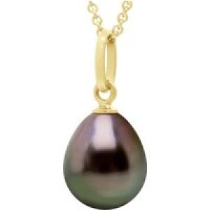 Ateliers Saint Germain Womens Pendant Articulated Thread Yellow Gold 750 and Real Cultured Tahiti Pearl Pear 8-9 mm – One Size