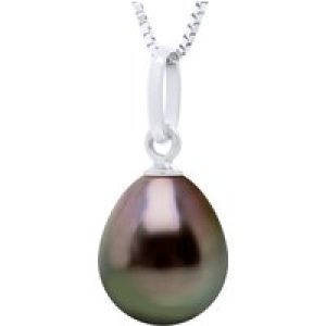 Ateliers Saint Germain Womens Pendant Articulated Thread White Gold 750 and Real Cultured Tahiti Pearl Pear 8-9 mm – One Size