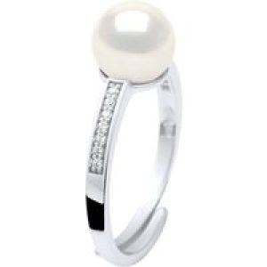 Ateliers Saint Germain Womens Ring Jewelry – Real Cultured Freshwater Pearl Round 7-8 mm – White Silver – One Size