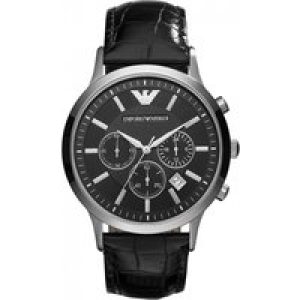 Emporio Armani Renato Mens Black Watch AR2447 Leather (archived) – One Size
