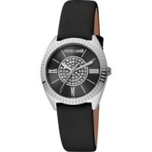 Roberto Cavalli RC5L022L0015 Womens Quartz Black Leather 5 ATM 30 mm Watch – One Size