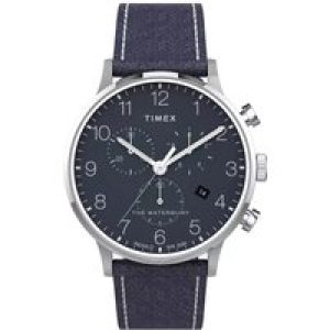 Timex Waterbury Mens Blue Watch TW2T71300 Leather (archived) – One Size
