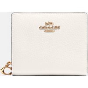 Coach Womens Refined Pebbled Leather Snap Wallet – Beige – One Size