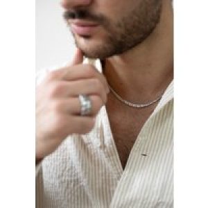 SVNX Mens Interlocked Chain Necklace in Silver – One Size