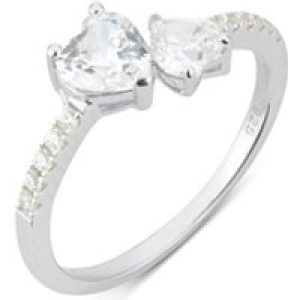 Argento Silver Double Center CZ Ring – Ring Measurement 60 Silver