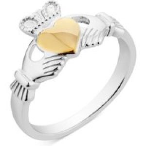 Argento Silver Middle of Gold Claddagh Ring – 52